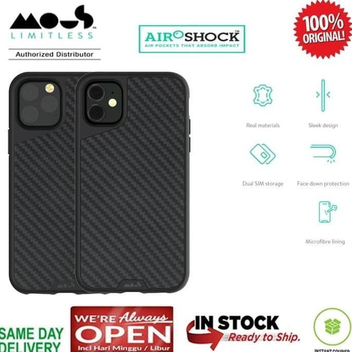 Iphone 11 / 11 Pro / 11 Pro Max Case Original Mous Aramax (Realcarbon)