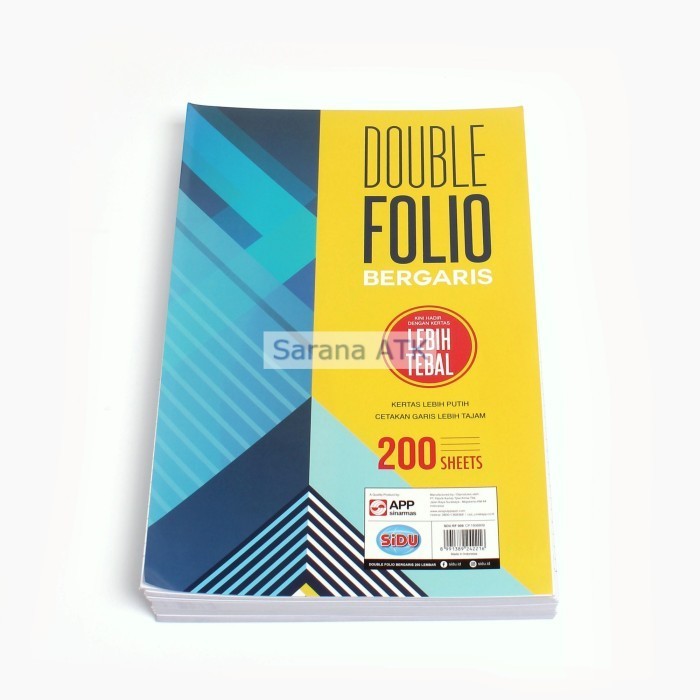 

SIDU Kertas Folio Bergaris 200 Lembar [ 32 x 42 ] / PACK