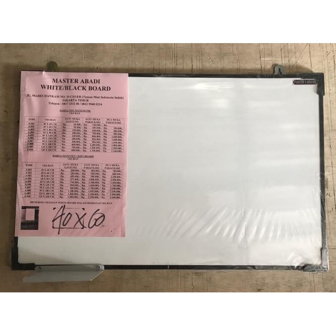 

Papan tulis putih / white board 40cm X 60cm
