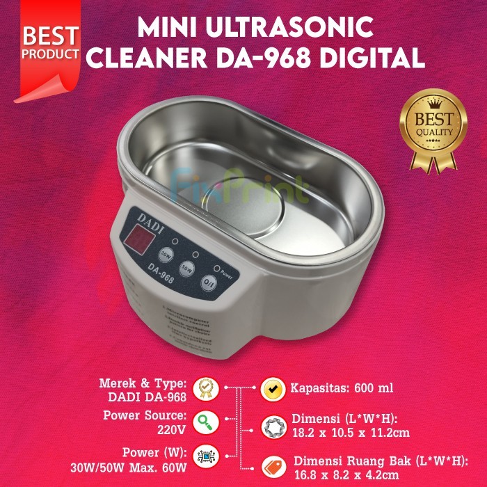 Mini Ultrasonic Cleaner DADI DA-968 + Timer Mesin Ultra Sonic Digital