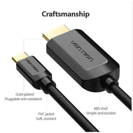 Kabel USB Type C to HDMI Thunderbolt Cable - Vention CGU 4K, 1,5 Meter