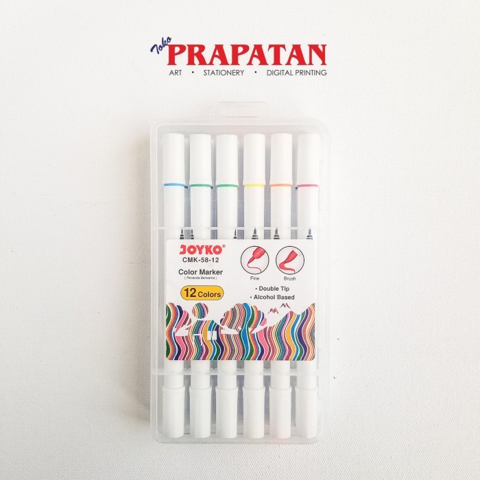 

Joyko Color Marker 12 Colors CMK-58-12 Double Tip