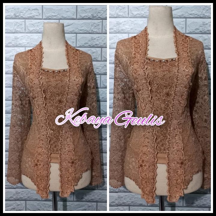 Atasan Kebaya Modern Kebaya Brukat Full Payet Warna Silver Best Seller