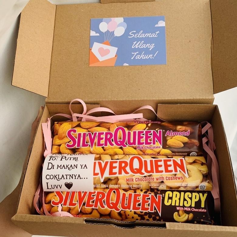 

Do86 Kado Hampers Coklat Silverqueen 3 pcs 62 gr Untuk Hadiah Valentine Pacar Cewek Cowok Original