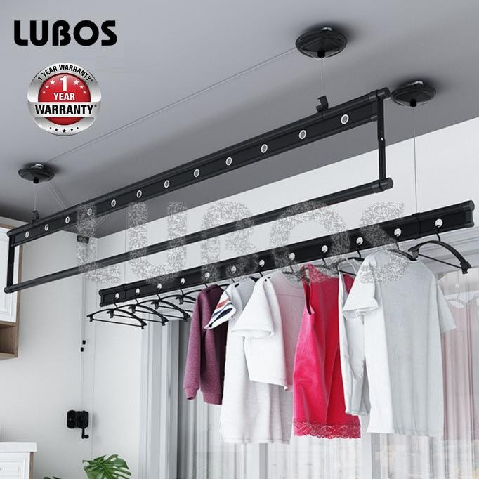 Lubos 2M Jemuran Baju Gantung Lifting Atap Plafon Engkol Katrol
