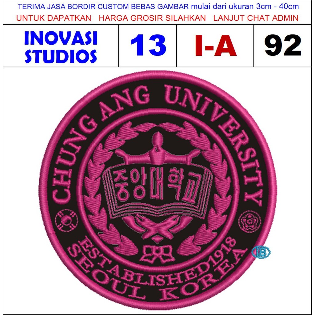 I STUDIOS PATCH BORDIR LOGO EMBLEM I-A92 UNIVERSITAS CHUNG-ANG - REVIEW/TESTIMONI