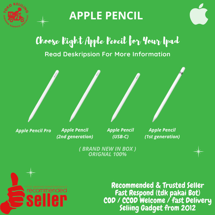 Apple Pencil Pro 2024 - Apple Pencil 2nd Gen - Apple Pencil 1st Gen - Apple Pencil Type C