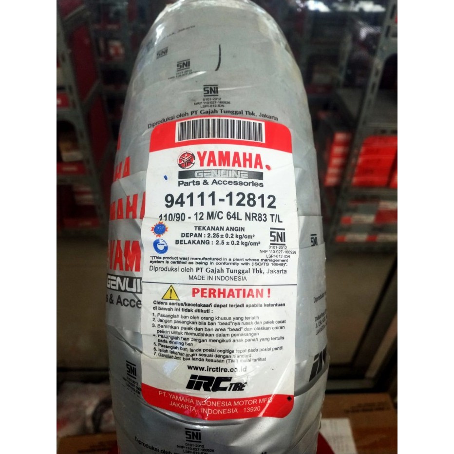 Ban Belakang FreeGo 110/90 Ring 12 IRC Yamaha Genuine Parts