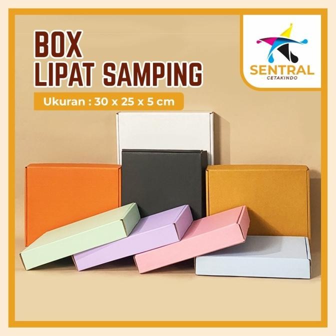 hanya disini] Box DC LIPAT SAMPING 30 x 25 x 5 cm Box LS/ Box kue/ box cake mini/box polos/kardus