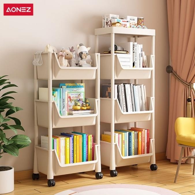 Aonez Rak Dapur Pagar Tinggi Rak Buku Rak Susun Rak Serbaguna Plastic