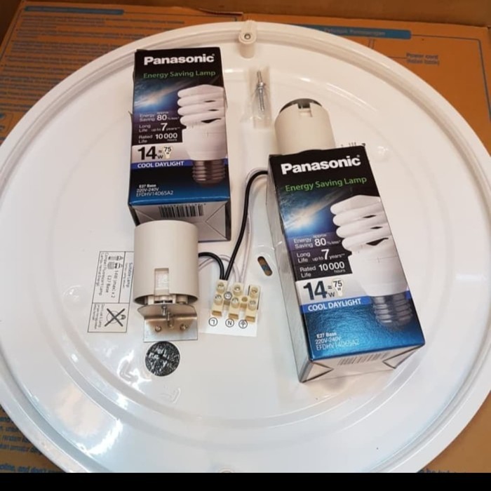 Spesial Lampu Plafon Panasonic Besar / Kap Baret 2 Lampu Panasonic