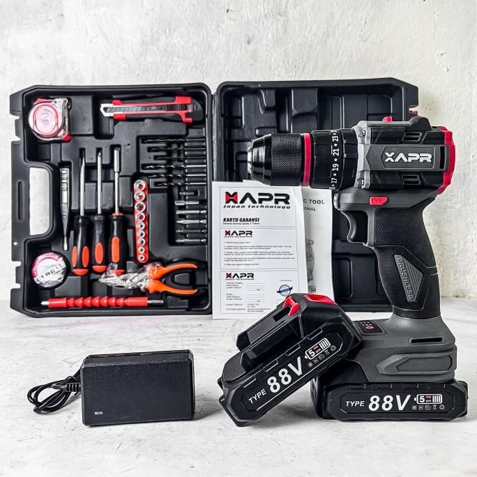 Mesin Bor Baterai 42V APR JAPAN type AP20 Keyless 13mm Chuk Besi Impact Drill