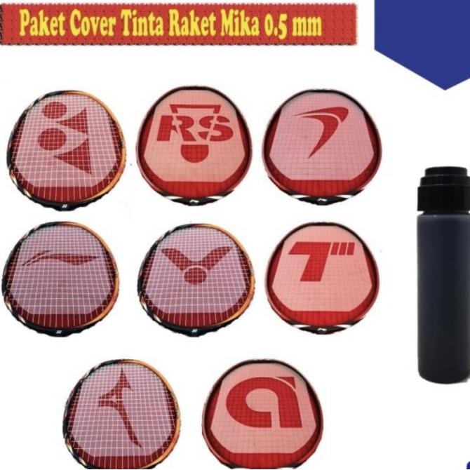 

Paket COVER CETAKAN LOGO STENCIL CARD badminton isi 7 + 1 botol TINTA