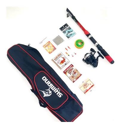 1 Set Alat Pancing 5BB Komplit Joran Reel Tas Senar Kaiil Pelampung