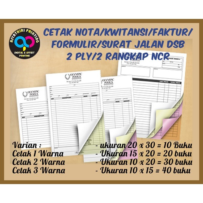 

Ready Cetak Nota / Invoice / Surat Jalan / Tanda Terima / Faktur 2 Rangkap