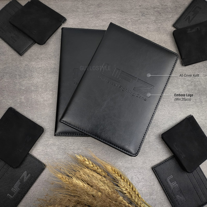 

Ready Buku Catatan Agenda Kerja Notebook Cover Kulit Hitam A5 - seminar kit