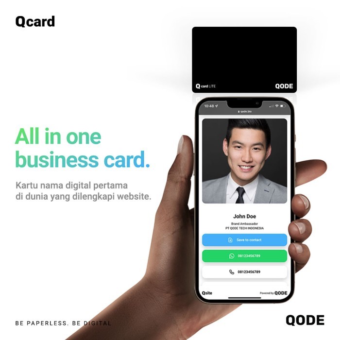 Ready Qcard LITE - Kartu Nama Digital NFC Dengan customized Built-in Website