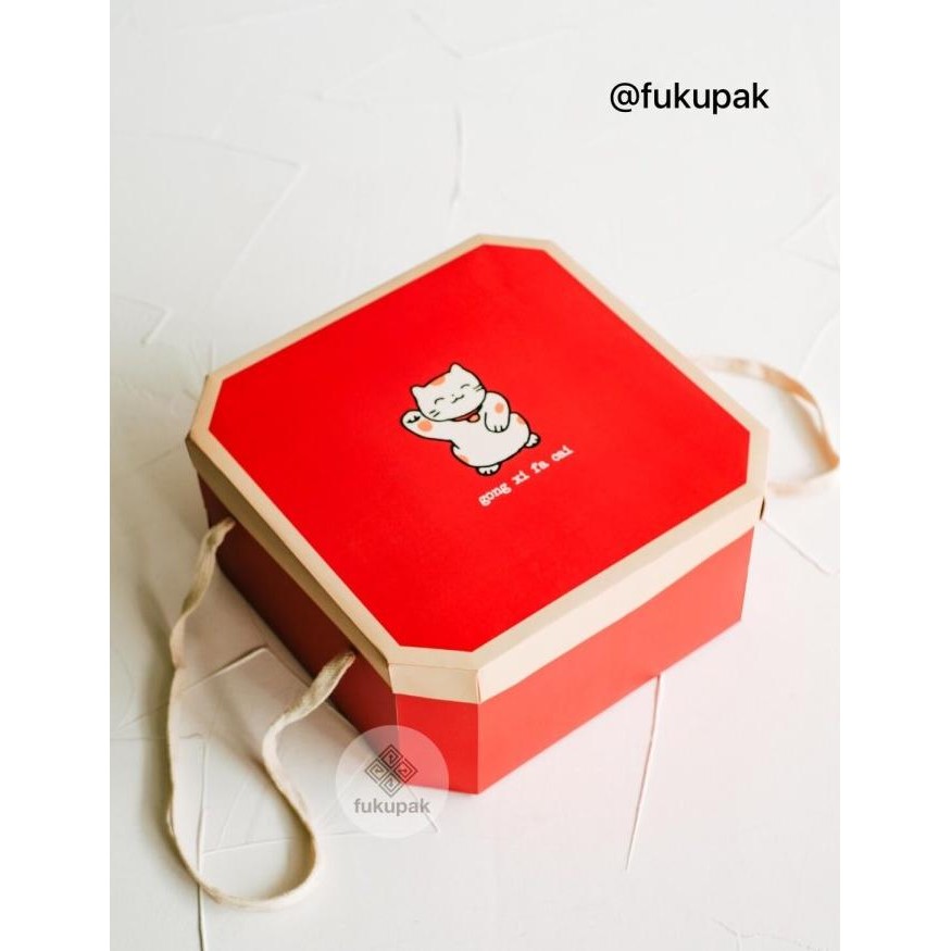 :=:=:=:=] Box CNY 25x25, Kotak Jinjing Imlek dus hamper cake pudding pastry roti
