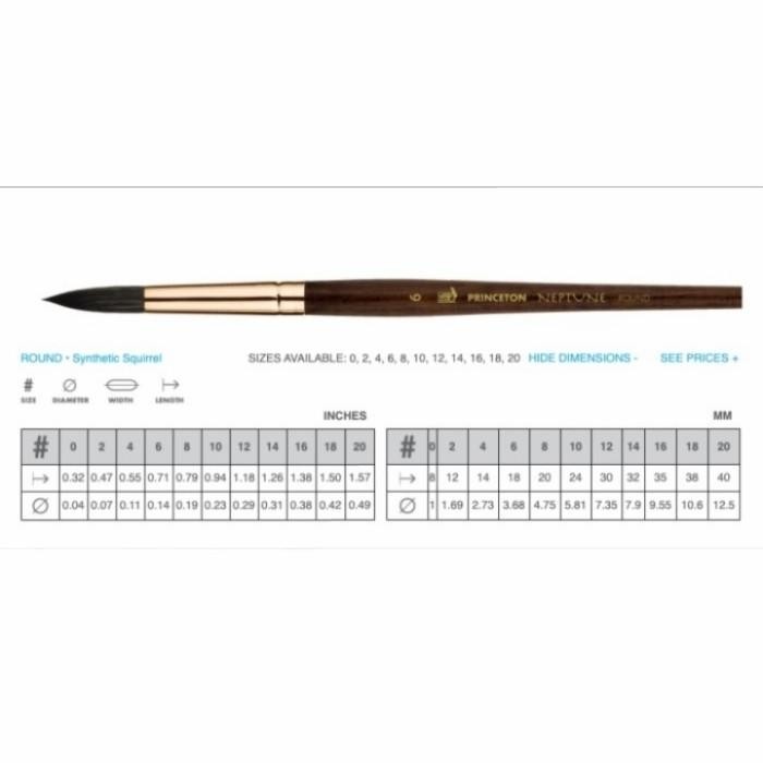 

PRINCETON NEPTUNE WATERCOLOR BRUSH ROUND/KUAS LUKIS NO 0-10