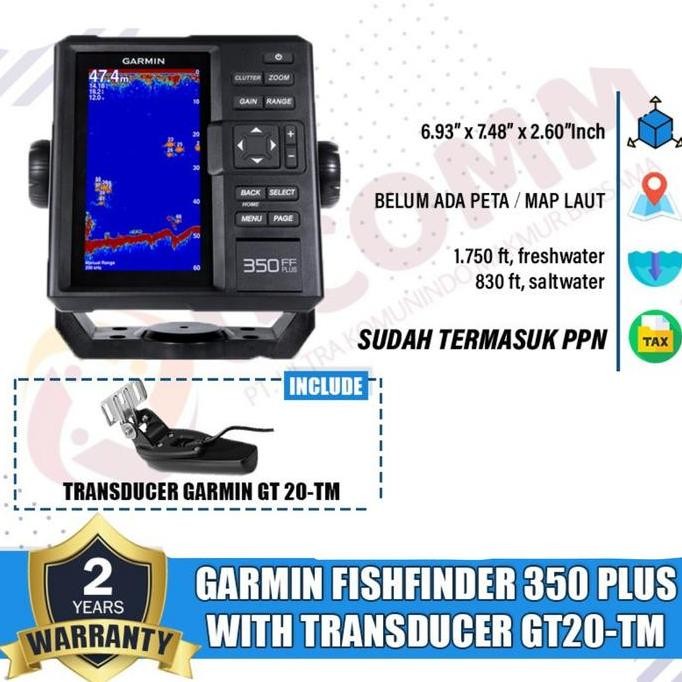 Garmin Fish Finder 350Plus Fishfinder Sonar Ikan GT20