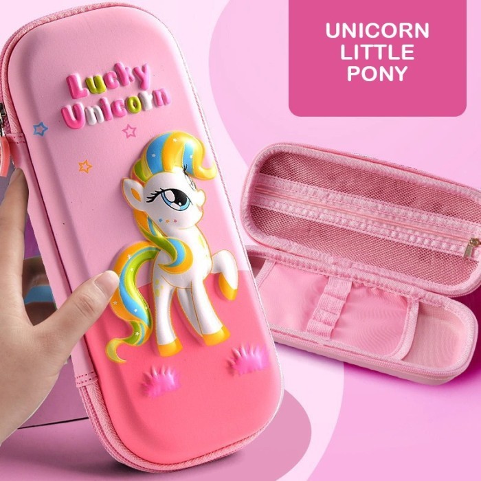 

Kotak pensil unicorn 3D timbul tempat pensil anak perempuan Kelinci