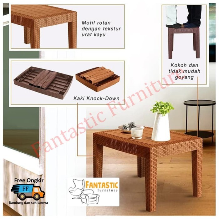 Sofa Table Rattan Meja Tamu Rattan Ost R