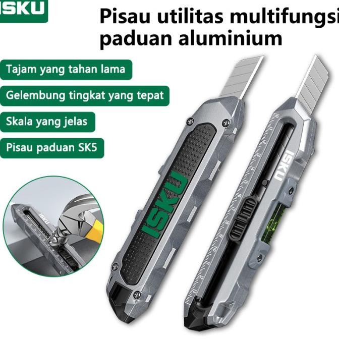 

Isku Pisau Cutter Multifungsi Paduan Aluminium/Knife Cutter Knife Auto Lock Cutter Sk5 Bahan