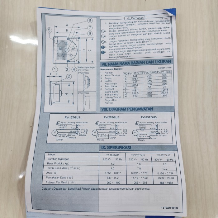 Ceiling Exhaust Fan Plafon PANASONIc