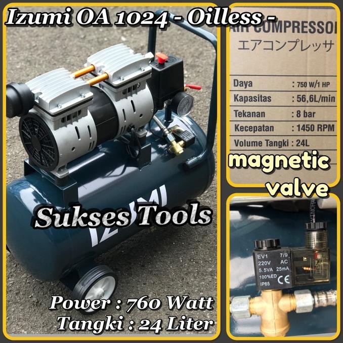 Kompresor Oilless Izumi OL 1024 OL1024 Kompressor Oiless Silent 1 HP