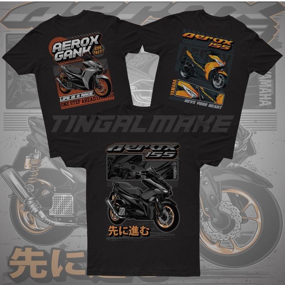 Promo Dtf Kaos Baju Aerox Matic T-Shirt Kaos Otomotif Motor Mania Sablon Digital Tingalmake Viral