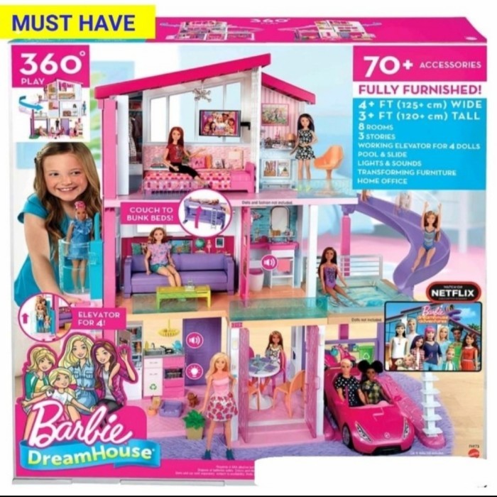 

BARBIE HOUSE 3-STORY TOWNHOUSE RUMAH BONEKA MAINAN PLAYSET ANAK