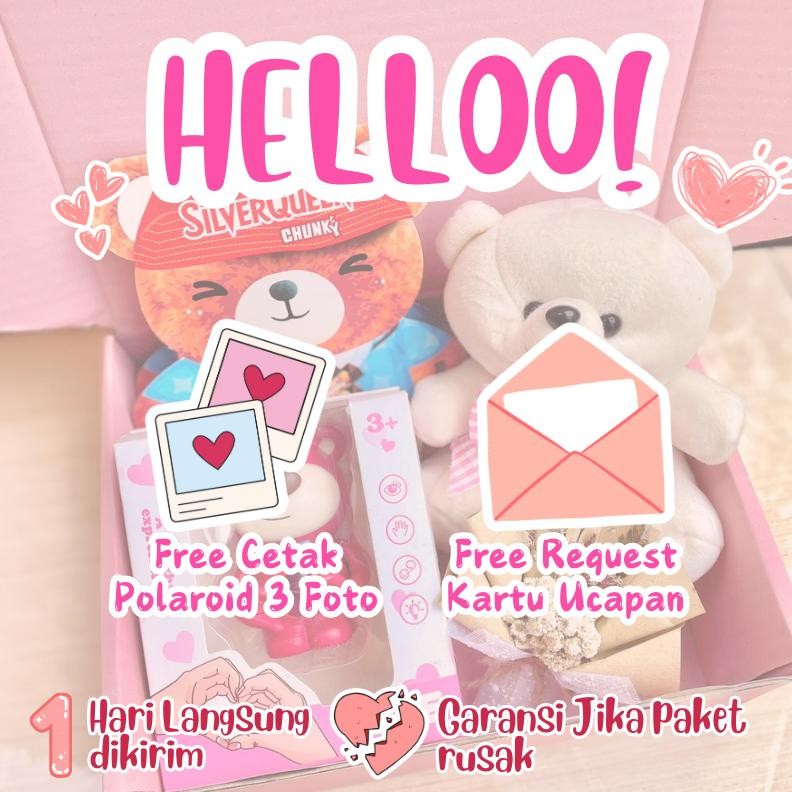 

vf-52 NEW READY SIAP KIRIM Hampers Valentine coklat silverqueen bear beruang Kado Valentine ayang murah valentin gift box pacar sahabat gebetan istri cewek cowok romantis Original