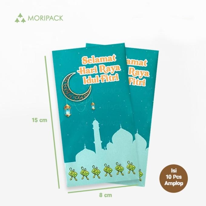 

Mubarak| Mori Amplop Lebaran / Selamat Hari Raya Idul Fitri Tosca Isi 10 Pcs