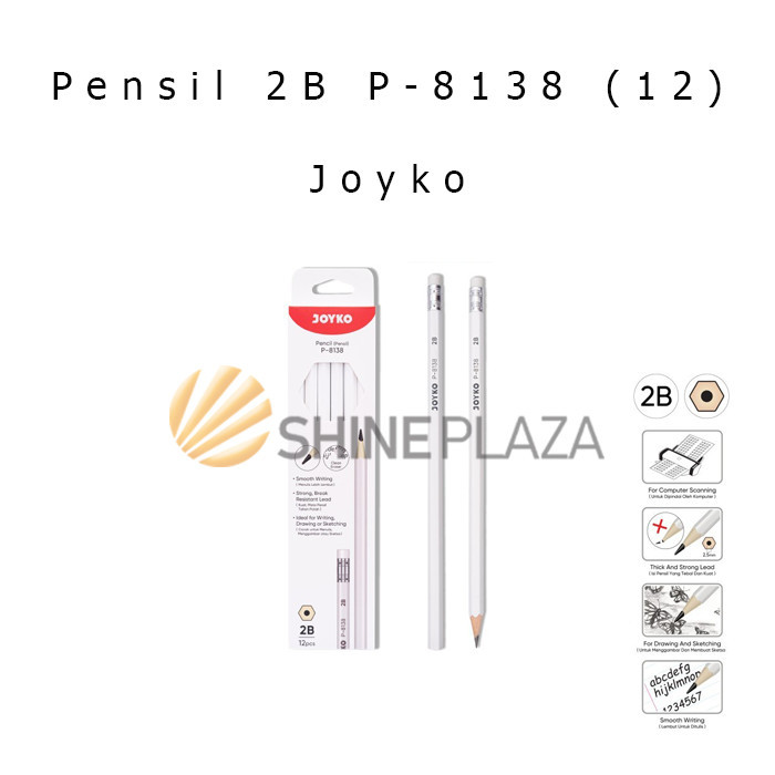 

[PACK] PENSIL KOMPUTER GAMBAR KAYU 2B JOYKO P-8138 1 PAK ISI 12 DRAWING PENCIL MURAH