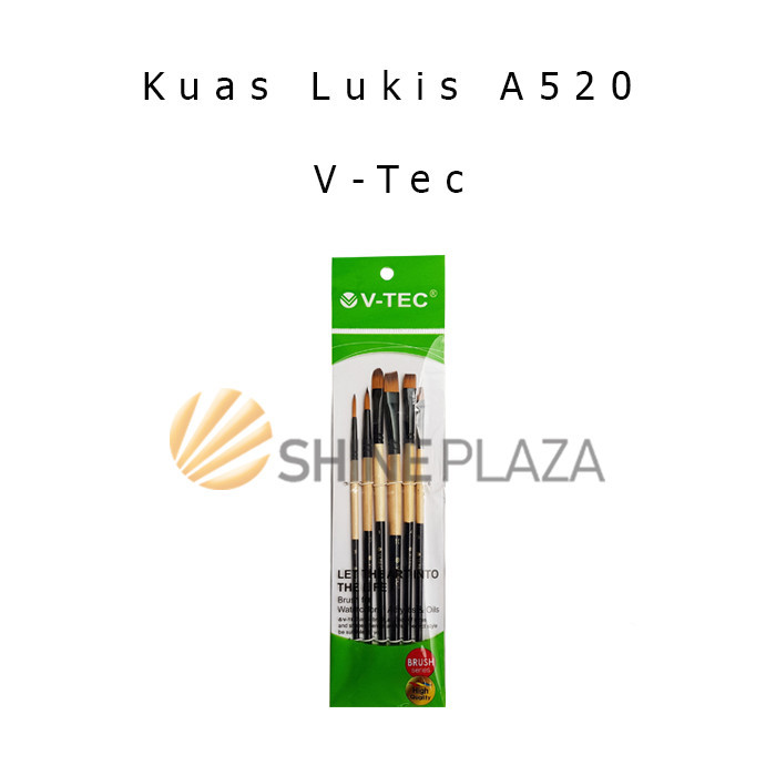 

KUAS LUKIS CAT AIR MINYAK AKRILIK POSTER V-TEC A520 - WATERCOLOR ACRYLIC PAINT BRUSH 1 SET ISI 6