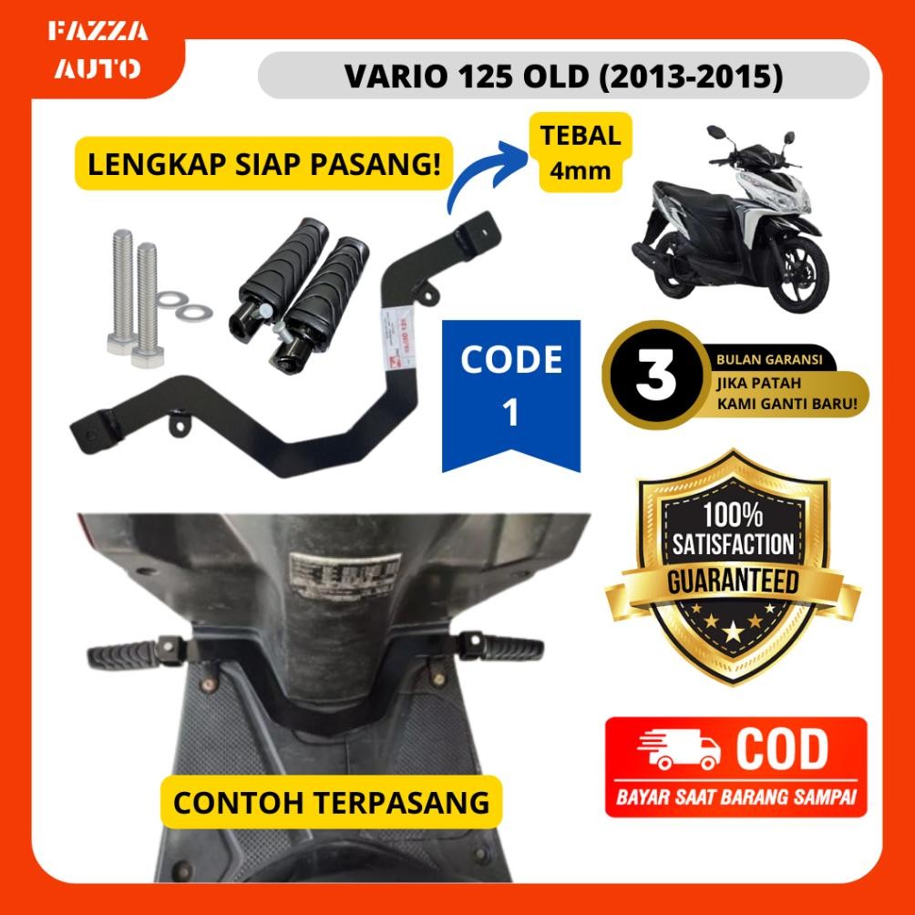 al FOOTSTEP DEPAN VARIO 125 OLD (2013 - 2015) PAKET LENGKAP MODEL PLAT