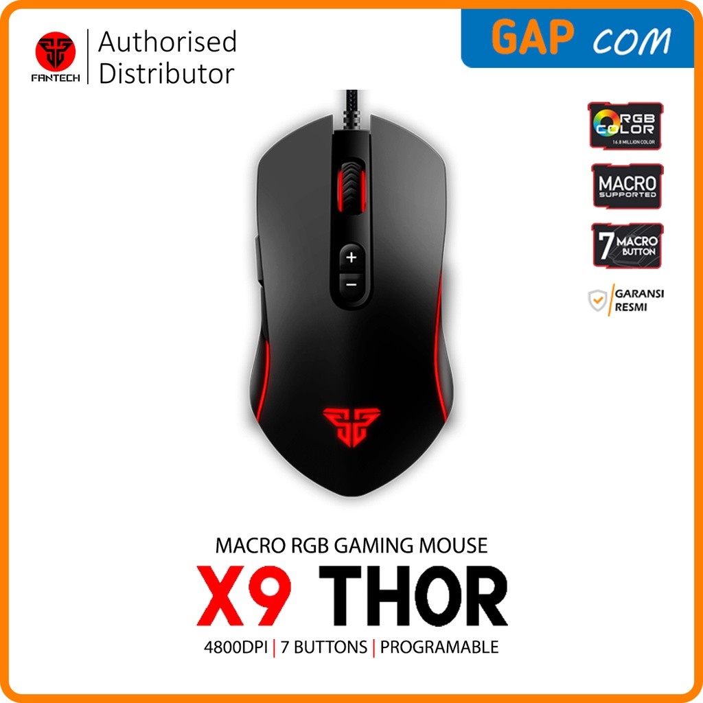 MOUSE GAMING MACRO FANTECH X9 THOR RGB GAMING MOUSE