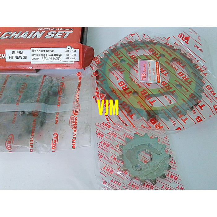Gear Gir Set Paket  14T 38T Supra Fit New Karisma Revo Blade Barang Langka