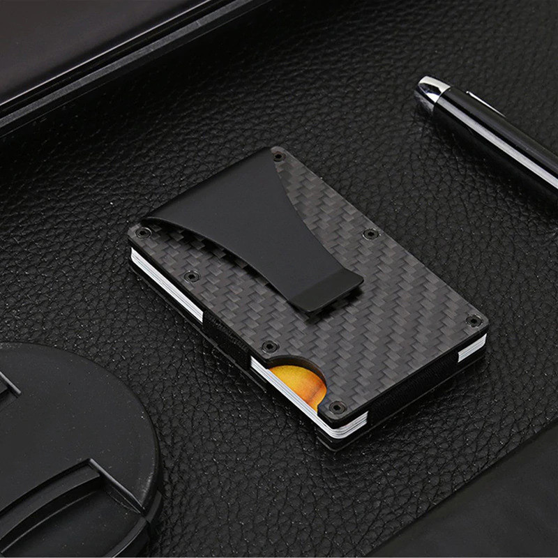 

DailyLife Dompet Kartu Kredit Slim Carbon Fiber Clip Holder Purse - DL1