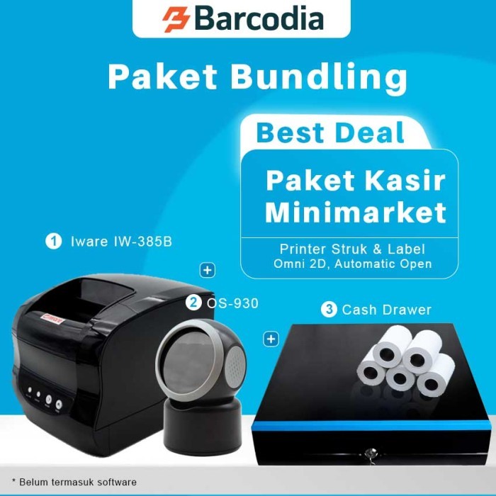Paket Usaha Kasir Minimarket Printer Struk & Label harga