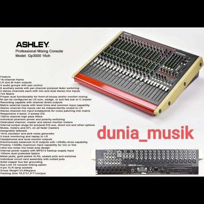 mixer ashley gp3000 gp 3000 16ch