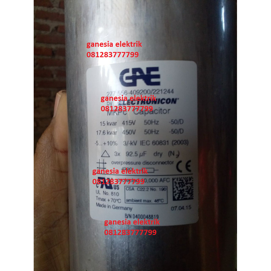 Terl4ris@ Kapasitor bank gae 15kvar 415v / capacitor bank gae 15 kvar 415v