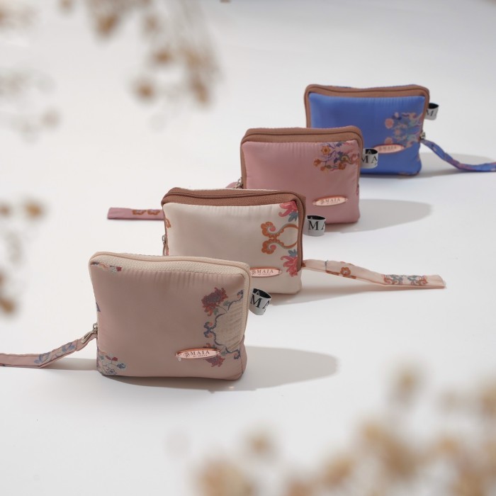 Mukena Emily Motif Bunga Travelling Mini Pouch Maia By Hasya
