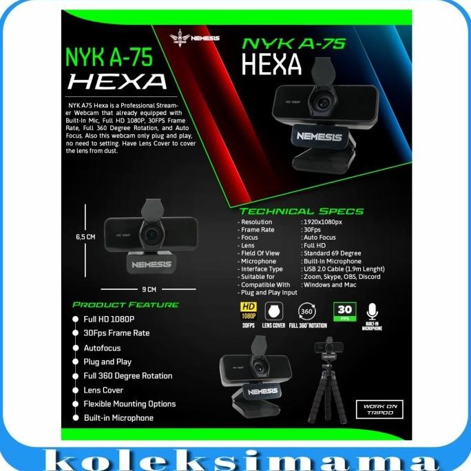 Webcam NYK NEMESIS A75 HEXA 1080P