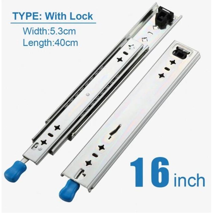Heavy Duty Drawer Slide With Lock  Rel Laci Kunci 40 60 90 100Cm 125Kg