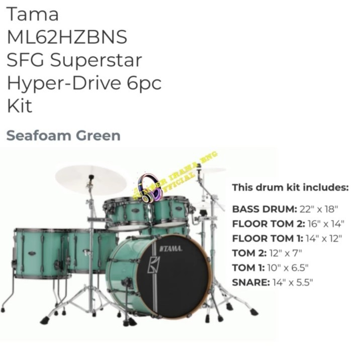 DRUM TAMA MK62HZBNS SUPERSTAR HYPERDRIVE 6PCS SHELL KIT ONLY