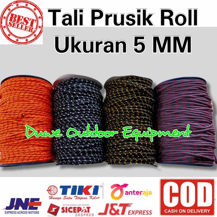 TALI PRUSIK 5MM-TALI FRUSIK 5MM-TALI PERSIK-TALI KUR PARACORD