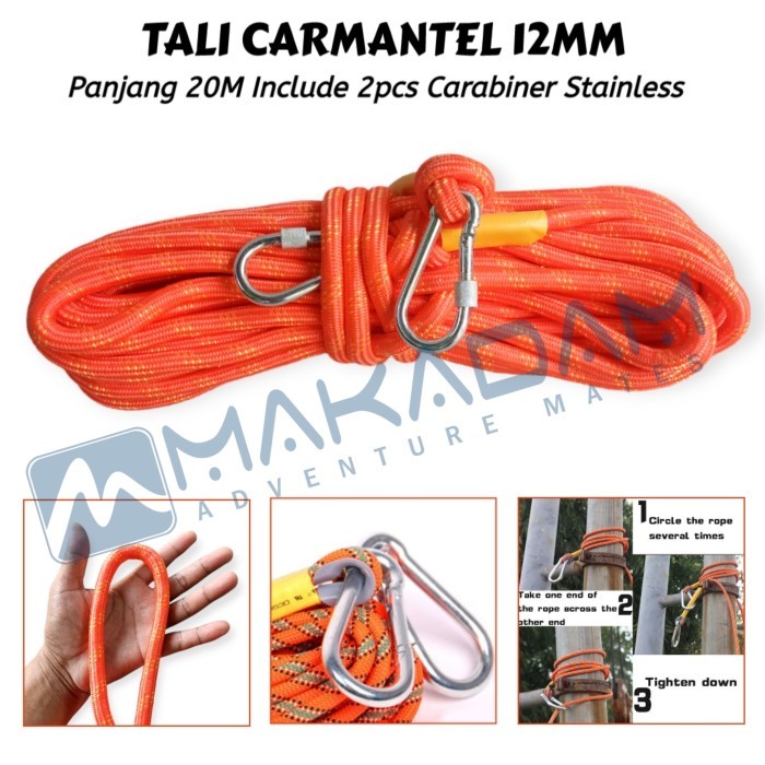 PROMO tali carmantel rescue paracord panjat tebing 12mm