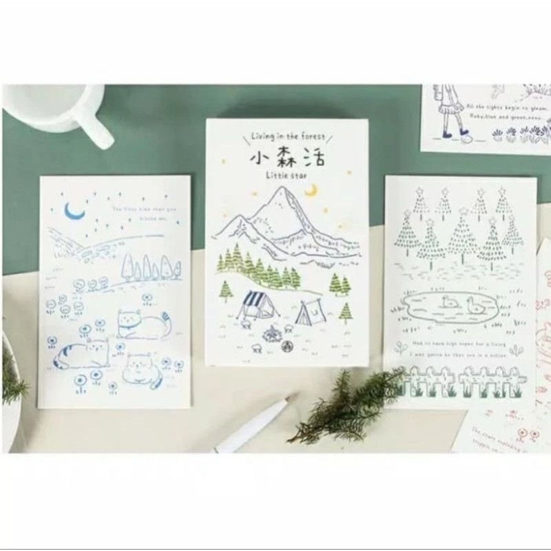 

Forest simple line postcard