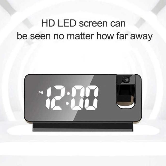 

Jam Meja Alarm Digital LED Screen Display Modern Clock denga Proyektor Glm